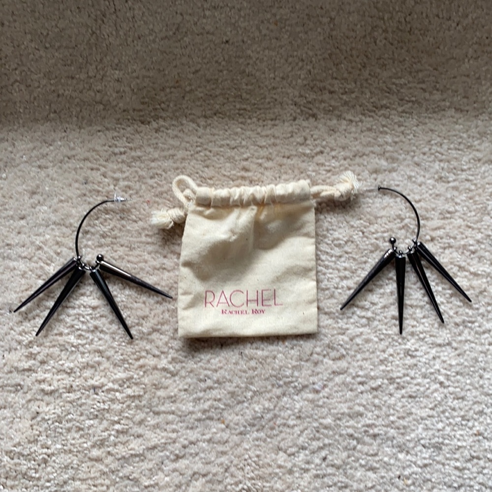 RACHEL Rachel Roy Metallic large Hoop-Drop Earrings